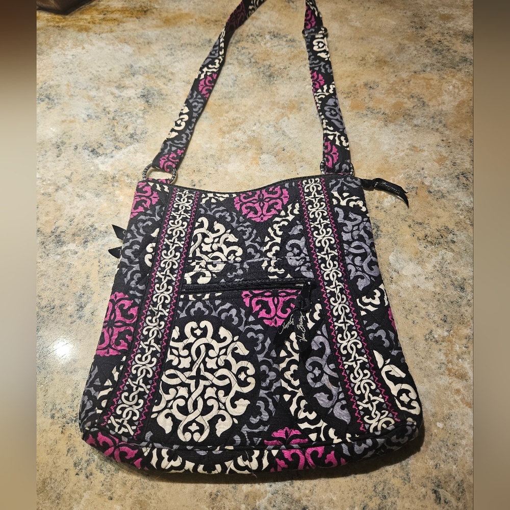 Stylish Black and Pink Patterned Women's Bag